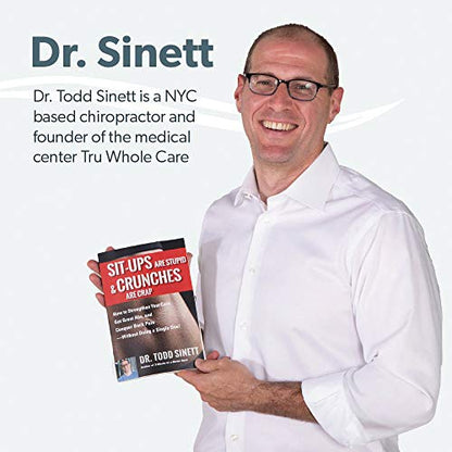 (Grey) + Sit-Ups are Stupid & Crunches are Crap Book, Back Stretcher Lumbar Support Spine Alignment & Back Pain Relief By Dr. Todd Sinett