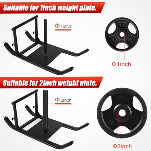 Workout Fitness Sled, Weighted Sleds Push Gym Equipment for Adults & Kids, Compatible with 1" & 2" Weight Plates, Multi-Purpose Sled for Outdoor or Home Fitness Training