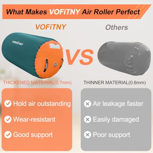 VOFiTNY Gymnastics Air Barrel Tumbling Equipment Back Handspring Trainer - color: Green/Orange NoPump, size: 2.6'L x 1.55'D