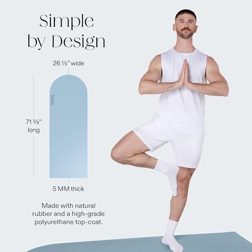 Bala Yoga Mat for Home Gym - Non Slip Exercise Mat for Home Workout, Stretching, Pilates, Aerobics & Floor & Fitness Work Out - Indoor Exercising Mat