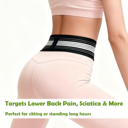 Lightweight Lower Back Brace for Women Men: Narrow Lumbar Support for Pain Relief/Adjutable Dual Compression Belt Alleviates Pain in Lower Back, Leg, Pelvis, Hip&Spine Sciatica/Good for Work Excercise - size: Small