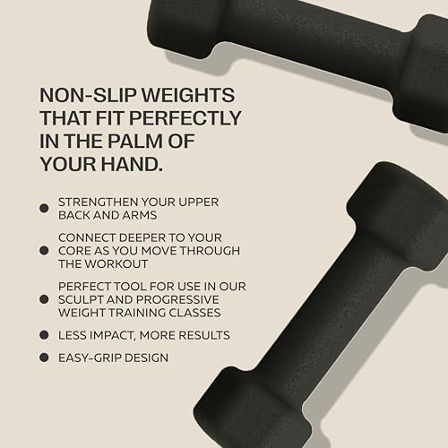 Pvolve 2lb Lightweight Neoprene Coated Dumbbell Set - Home Gym Fitness Equipment Designed For Comfart And To Fit Perfectly in the Palm of Your Hand