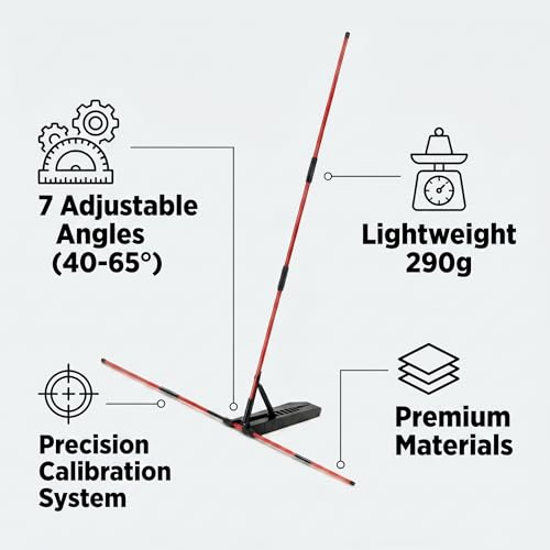 Golf Alignment Stick Holder Adjustable Angle Swing Trainer Aid Fiberglass Rods PVC Sleeve Plane Corrector Portable ABS Base for Men Women Putting Drills Red Black