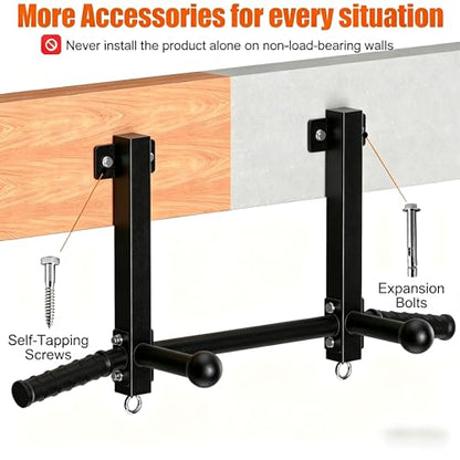 Joist Mounted Pull Up Bar, 650lbs Heavy Duty Strength Training Pullup Bars, Multi-Grip Chin Up Bar for Home Gym, Garage & Basement Ceiling Beam Installation