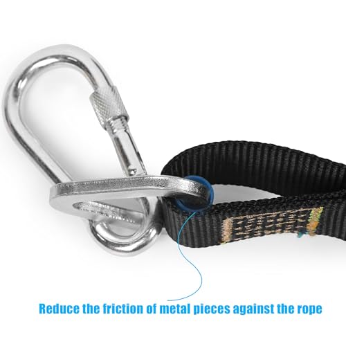 Aoneky 40 inch Heavy Punching Bag Hanger Strap for Boxing MMA, Black Heavy Duty Hanging Strap with Carabiner, No Drill Mount for I Beam Wood Rafter Ceiling Joist Tree Garage Home Gym