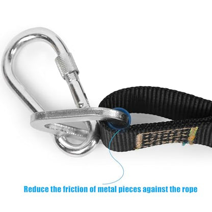 Aoneky 40 inch Heavy Punching Bag Hanger Strap for Boxing MMA, Black Heavy Duty Hanging Strap with Carabiner, No Drill Mount for I Beam Wood Rafter Ceiling Joist Tree Garage Home Gym