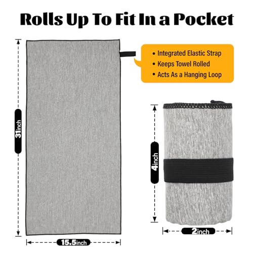3 Pack Microfiber Gym Towel Fast Drying Men Women Workout Gear for Body Sweat Sports Exercise Fitness Tennis Running Riding Hiking Camping Yoga Jogging Fishing Working Out Towel
