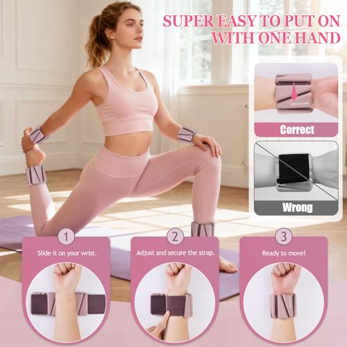 Ankle Weights Set of 2 (1 lb/2 lb/3 lb Each) Adjustable Wrist Weights for Women Men Wearable Arm Leg Weight for Pilates, Running, Walking, Workout, Yoga