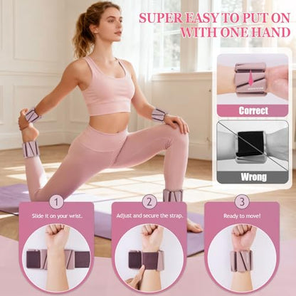 Ankle Weights Set of 2 (1 lb/2 lb/3 lb Each) Adjustable Wrist Weights for Women Men Wearable Arm Leg Weight for Pilates, Running, Walking, Workout, Yoga