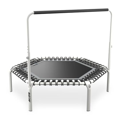 ACON FIT 55" Hexagon Mini Trampoline with Balance Handle for Adults, 300 lb - color: White
