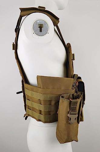 Trainning Tactical Airsoft Paintball Combat Swat Assault Army Shooting Hunting Outdoor Molle Police Vest - color: Htan