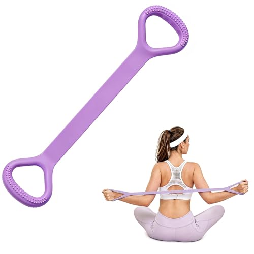 Figure 8 Resistance Band Elastic Bands with Handles for Stretching Working Out Arm Back Shoulder Chest Exercise Rope Bands Fitness Equipment for Yoga, Pilates, Physical Therapy - color: Purple