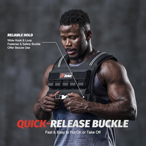 ZELUS Weighted Vest Men, 23lbs/36lbs/45lbs Adjustable Weight Vest - size: 45LB