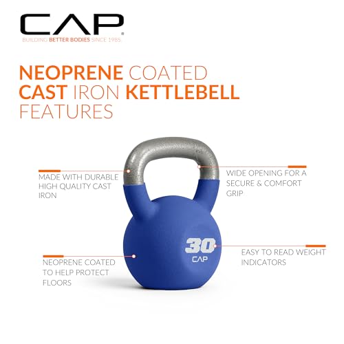 CAP Neoprene Coated Kettlebells - Multiple Sizes - size: 30 pounds