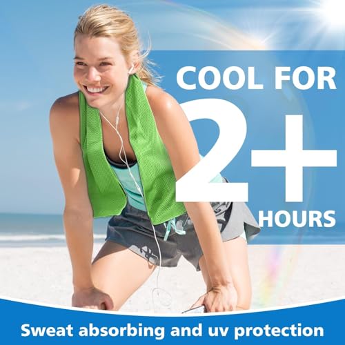 24 Pack Cooling Towels Bulk for Neck and Face 40"x12" Ice Cooling Sweat Rags Microfiber Soft Breathable Soft Chilly Towel for Yoga Golf Sport Running - color: Bright Green