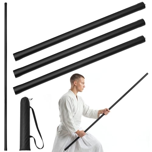 4ft & 6ft Collapsible Foam-padded Bo Staff, Safe Martial Arts Training & Practice Stick for Beginners, Escrima & Yoga, Portable with Carry Bag
