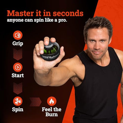 NSD Manual Thumb Wind Start Spinner Gyro Ball – Up to 15,000-18,000 RPM Premium & Durable Hand Strengthener and Wrist Exerciser for Grip Strength Training, Forearm Workout, and Pain Relief - size: Thumb-Wind Start