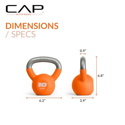 CAP Neoprene Coated Kettlebells - Multiple Sizes - size: 10.0 Pounds