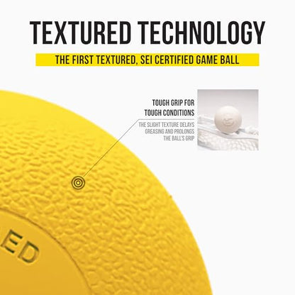 Pearl LT Textured Lacrosse Balls by Guardian Innovations - SEI Certified Meet NOCSAE Standards for Games. Official Game Balls of Top NCAA Programs, Tournaments and Leagues - color: Yellow, size: 50 Pack