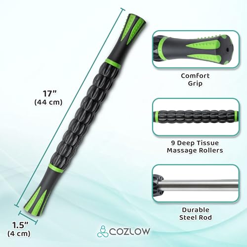 Massage Tools 2-Piece Set (Ball Roller, Roller Stick)