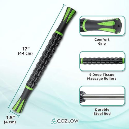 Massage Tools 2-Piece Set (Ball Roller, Roller Stick)