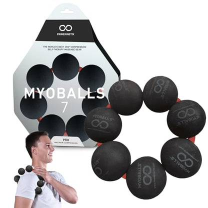 PRIMEKINETIX MyoBalls Massage Therapy Balls - 360° Relief for Plantar Fasciitis, Shin Splints, Tight Calves & IT Band - Deep Tissue Trigger Point Tool for Athletes & Active Lifestyles - 7 Ball Set - size: MyoBalls Pro 7