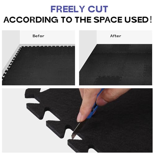 Sound Absorbing Interlocking Floor Mats Pads 18 Pcs - Fits 4 * 6ft Drum Mats, 15.7" x 11.8" Anti-Vibration Sound Proof Puzzle Felt Padding - Protect Hardwood Floor - size: 45.3''×66.5‘’