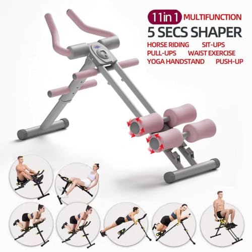 Foldable Ab Workout Machine for Home Gym – Adjustable Core & Waist Trainer for Women, Full Body Abdominal Exercise Equipment with Resistance Bands & LCD Display