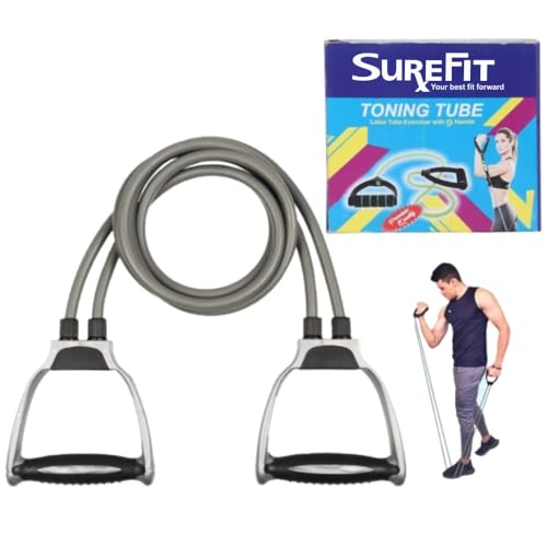 SUREFIT Double Spring Tummy Trimmer with Resistance Tube - Heavy Duty Full Body Workout Abdominal Exerciser-Standard Size - color: EXERCISE-KIT