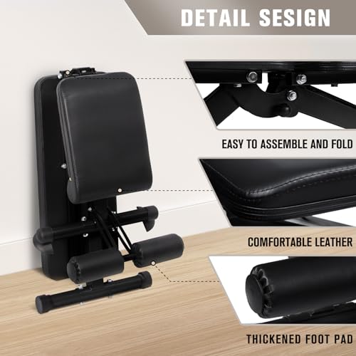 RitFit Adjustable/Foldable Utility Weight Bench for Home Gym - color: Dark Black