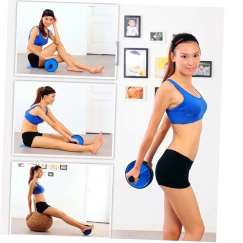 BESPORTBLE Double Wheel Abdominal Exercise Roller Mute Core Trainer for Ab Workout and Fat Burning Blue Ab Wheel for Home Gym Fitness Suitable for Men and Women Beginners to Pros