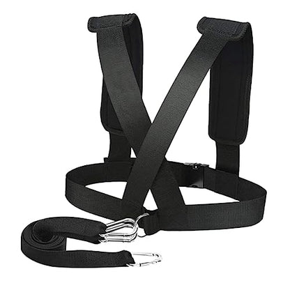 SUPVOX Weight Bearing Supporter Belt with Adjustable Buckle and D-Ring Hooks for Running Training and Strength Workout Heavy Duty Resistance Training Equipment Vest Strap for Gym