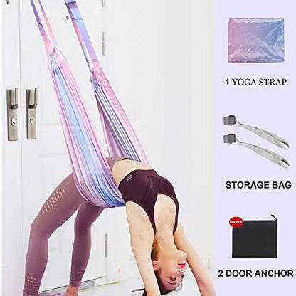 Tchrules Leg Stretcher Strap, Backbend Training Belt with Door Anchor, Flexibility Trainer Stretching Equipment Assist Stretch Strap for Fitness Gymnastics Dance Aerial Yoga Ballet
