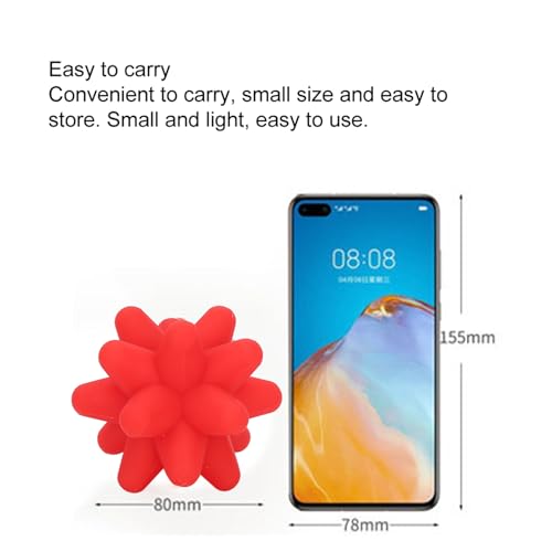 Foot Massage Ball, Soft Spiky Massage Ball, Safe Silicone Spiky Ball for Back, Feet, Waist, Fitness Deep Relaxation, Trigger Massage Point, 3.1in x 3.1in (Red)