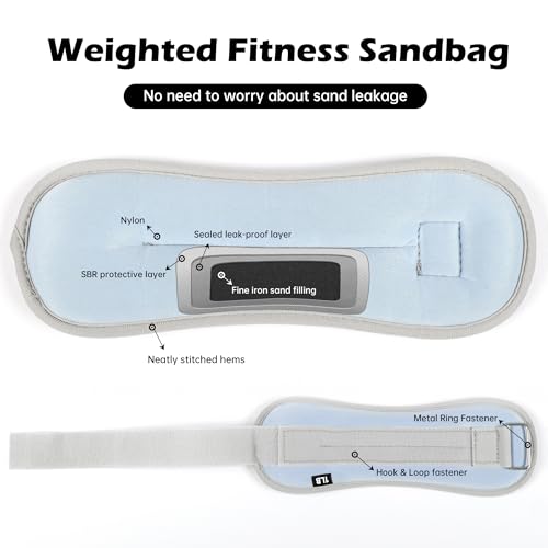 leikefitness Wrist/Ankle Weights Set of 2 (1 lb/2 lb/3 lb/5 lb Each) for Women,Men and Kids, Modularized Leg Weight Straps for Yoga, Walking, Jogging, Aerobics, Gym