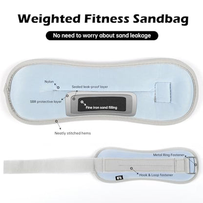 leikefitness Wrist/Ankle Weights Set of 2 (1 lb/2 lb/3 lb/5 lb Each) for Women,Men and Kids, Modularized Leg Weight Straps for Yoga, Walking, Jogging, Aerobics, Gym
