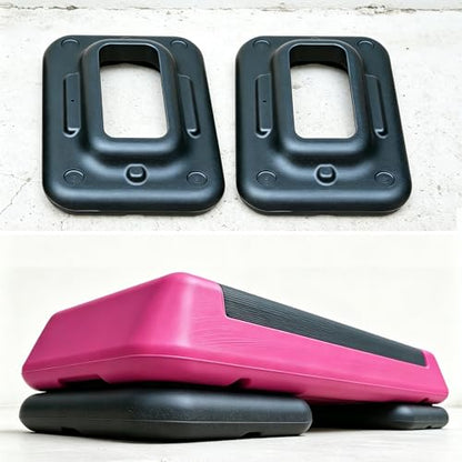 Aerobic Step Platform Height Adjustable Workout Step - color: One layer Base-Rose & Black