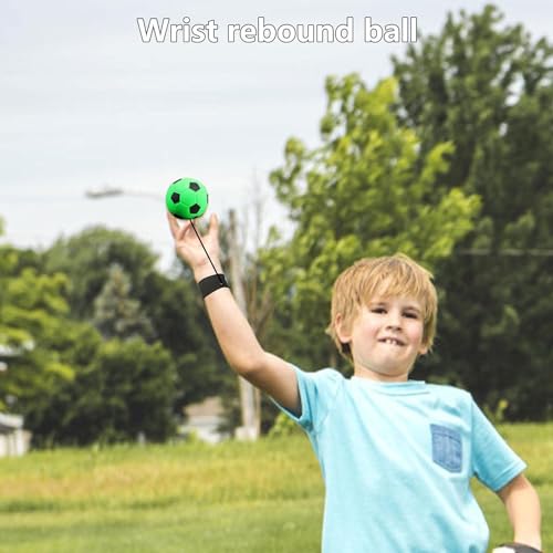 JJLFresheners Wrist Return Ball Rubber Sport Ball with Wrist Strap and String Rebound Bouncy Balls Wrist Rebound on Elastic String Exercise Play