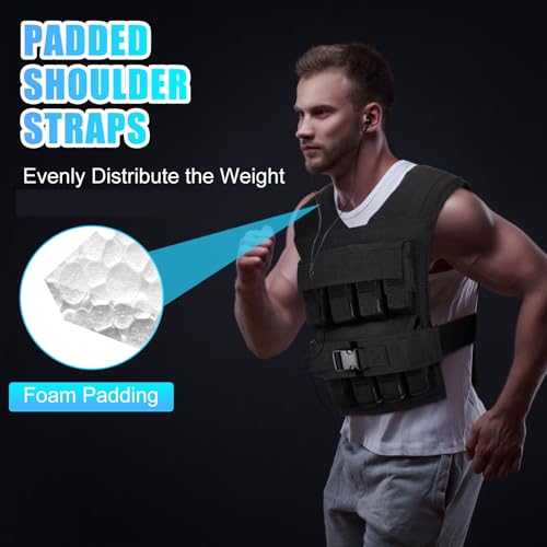 35lbs Adjustable Weighted Vest for Men - Iron Weighted Vest for Strength Training, Running, Exercise, Muscle Building & Weight Loss