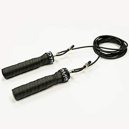 Valor Fitness Adjustable Speed Rope - Speed Jump Rope with Ball Bearings and Non-Kinking Cable – Ideal for Cross Training and Other High Intensity Workouts with Skipping Rope - style: 4.0mm Cable