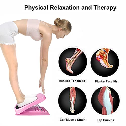 Slant Board Calf Stretcher Adjustable 4 Level Anti Slip Design Incline Board Leg Foot Balancing Fitness Pedal Wedge Stretch for Heel, Hamstring, Achilles, Leg Calves - color: Pink