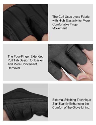 KUTOOK Weight Lifting Gloves Men Women One Piece Anti-Slip Workout Gloves - color: Black, size: Small