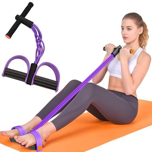 Resistance Bands with Handles, 6-Tube Elastic Pedal Resistance Bands for Working Out, Durable Natural Rubber Exercise Bands, Multifunction Exercise Equipment for Abdomen, Waist, Arm, Leg Stretching