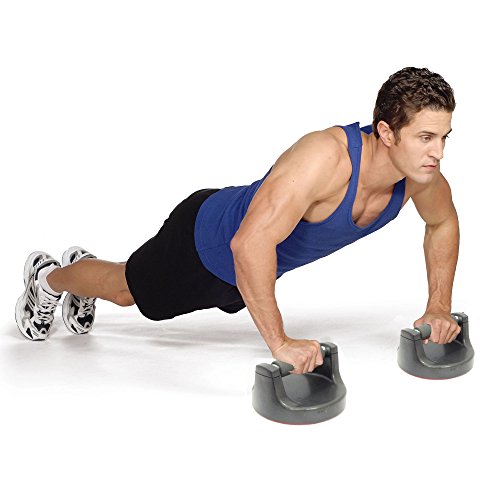 Pushup Rotating Power Bar Grips - Non Slip Swiveling Grip Handle Push up Stands For Fitness Workout Home Gym - Eliminates Strain - 2 pack
