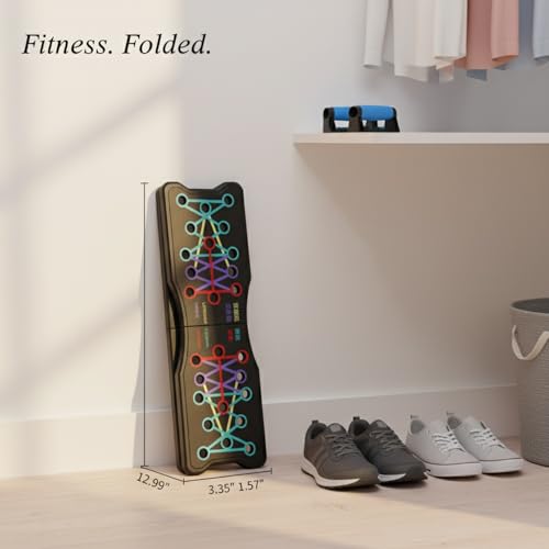 Foldable Push Up Board, Portable Calisthenics Stand with Guided Hand Positions, Compact PP Fitness Tool for Home Workouts (1 PC)