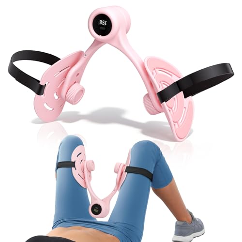 Thigh Exerciser Trainer, 360°Adjustable Pelvic Floor Muscle Exerciser with LED Display, Inner Thigh Exerciser for Women, Thigh Workout Equipment for Hip, Leg, Arm