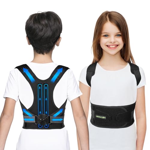 Posture Corrector for Kids Teenagers, Updated Adjustable Upper Back Posture Brace for Boys/Girls, Breathable Back Support Braces for Scoliosis, Hunchback, Pain Relief, Spine Corrector, M - size: Medium