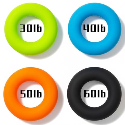 Grip Strength Trainer,Hand Grip Strengthener,Forearm Grip Workout - Grip Trainer Silicone Rings for Rock Climbing, Athletes & Stress Relief & Rehabilitation