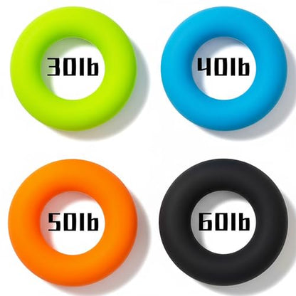 Grip Strength Trainer,Hand Grip Strengthener,Forearm Grip Workout - Grip Trainer Silicone Rings for Rock Climbing, Athletes & Stress Relief & Rehabilitation