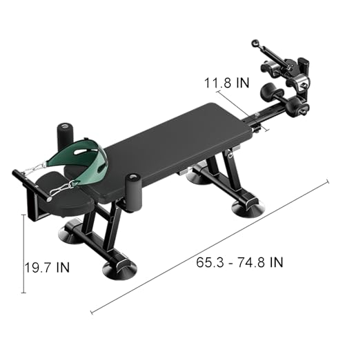 Fitness Full Body Traction Table, Massage Cervical Traction Bench & Lumbar Traction Bed, Home Stretch Decompression Machine for Tension Relief, Lumbar Stretching - color: Black